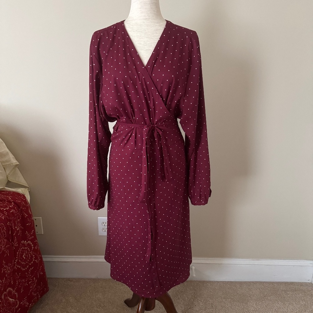 LOFT Star Print Wrap Dress